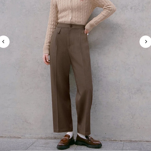 BNWT Petite Studio André Trousers Brown - M - Picture 1 of 8
